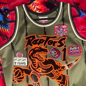 Nike Raptors Olive and Orange Kids Jersey
